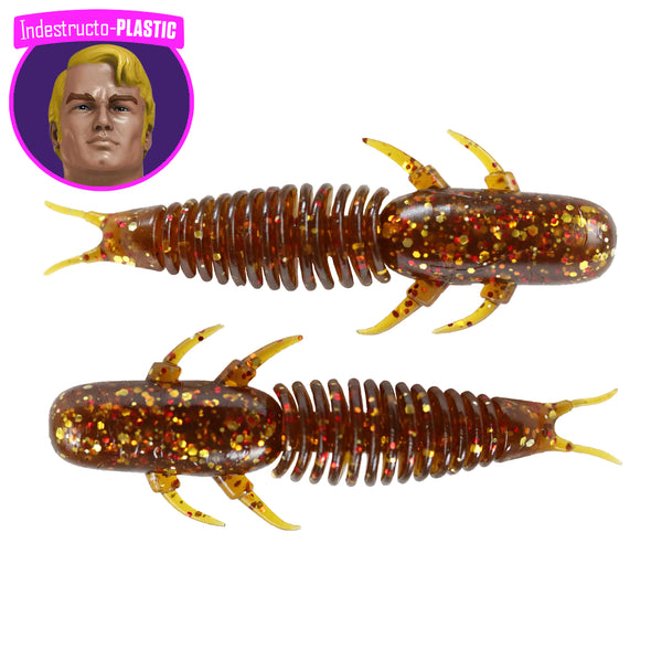 68mm IndestructoBUG, Rusty Payday Colour, Indestructo-Plastic, Frostbite, Smallmouth, Largemouth, Walleye