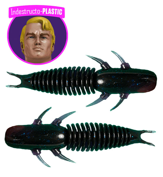 68Black Blue Flake Colour, Indestructo-Plastic, Frostbite, Smallmouth, Largemouth, Walleye